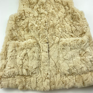 Girls Zara, faux fur vest / jacket, hook fastening, EUC, size 8-9,  