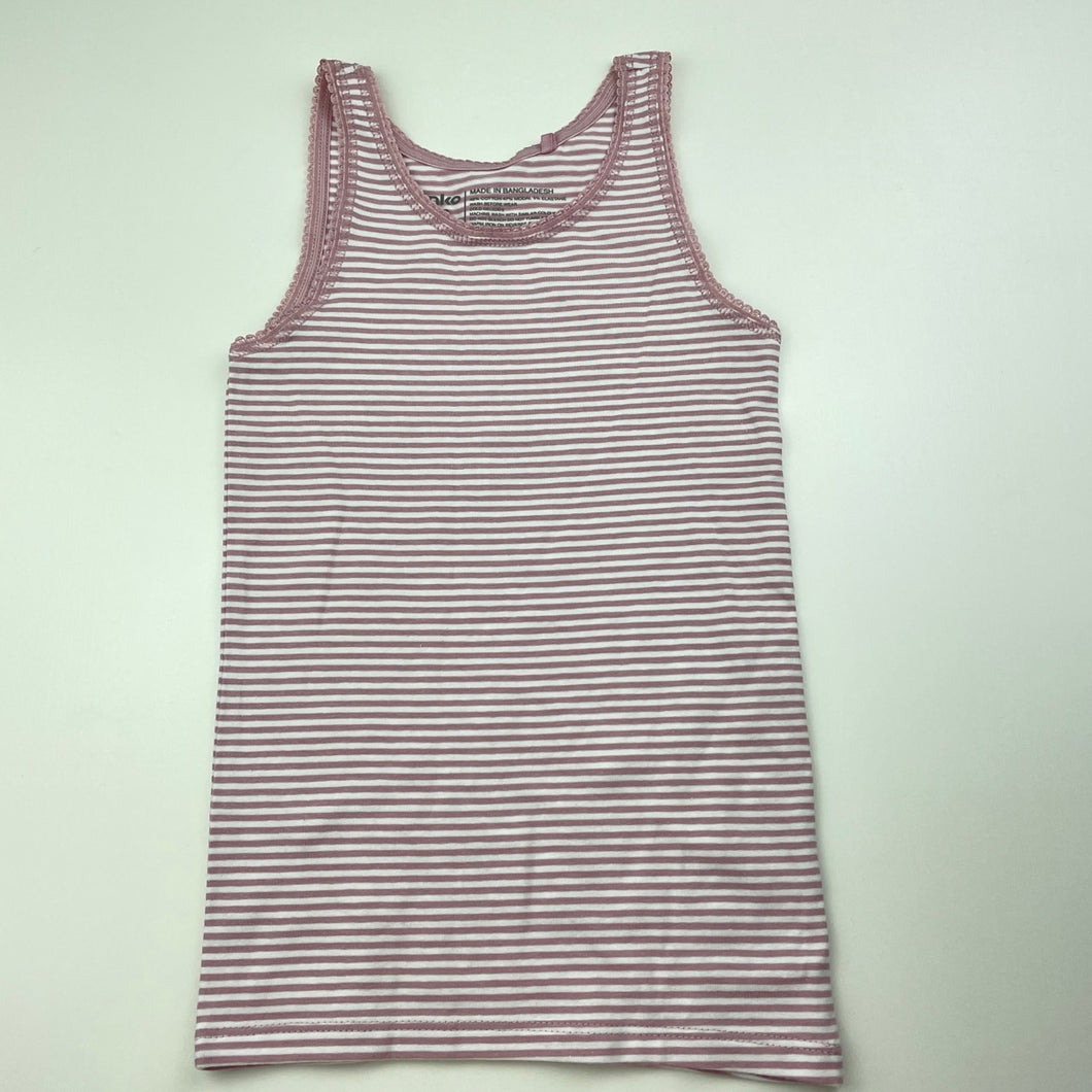 Girls Anko, striped stretchy singlet top, EUC, size 4-6,  