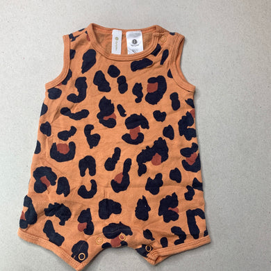 unisex Dymples, animal print cotton romper, GUC, size 000,  