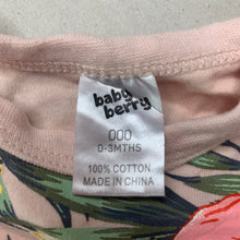 Load image into Gallery viewer, Girls Baby Berry, floral cotton bodysuit / romper, EUC, size 000,  