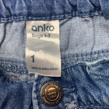 Load image into Gallery viewer, Boys Anko, blue denim shorts, adjustable, GUC, size 1,  