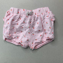 Load image into Gallery viewer, Girls Target, pink cotton ruffle shorts, elasticated, GUC, size 0,  