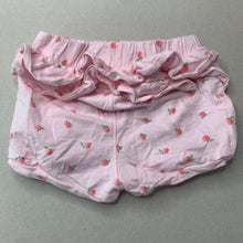 Load image into Gallery viewer, Girls Target, pink cotton ruffle shorts, elasticated, GUC, size 0,  