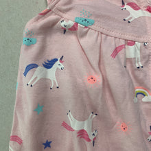 Load image into Gallery viewer, Girls Carters, pink cotton romper, unicorns, NEW, size 1-2,  