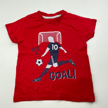 Load image into Gallery viewer, Boys Primark, red cotton t-shirt / top, football, GUC, size 2-3,  