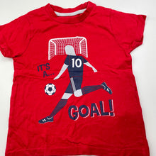 Load image into Gallery viewer, Boys Primark, red cotton t-shirt / top, football, GUC, size 2-3,  