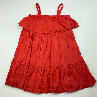 Girls Anko, orange cotton summer dress, GUC, size 2, L: 48cm