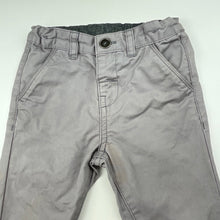 Load image into Gallery viewer, Boys Dymples, grey cotton chino pants, adjustable, Inside leg: 28cm, FUC, size 1,  