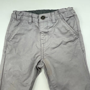 Boys Dymples, grey cotton chino pants, adjustable, Inside leg: 28cm, FUC, size 1,  