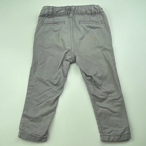 Boys Dymples, grey cotton chino pants, adjustable, Inside leg: 28cm, FUC, size 1,  