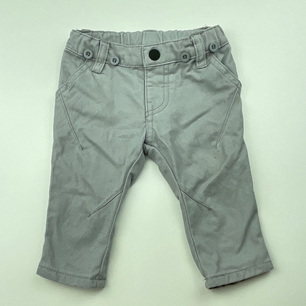 Boys Peter Morrissey, grey cotton pants, adjustable, FUC, size 000,  