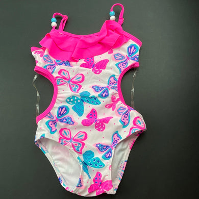 Girls Pumpkin Patch, colourful swim one-piece, biutterflies, EUC, size 1,  