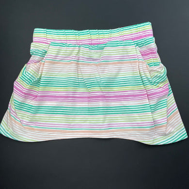 Girls Emerson, striped lightweight skirt, elasticated, L: 23cm, FUC, size 3,  