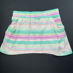 Girls Emerson, striped lightweight skirt, elasticated, L: 23cm, FUC, size 3,  