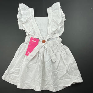 Girls Piano Kidswear, white casual summer dress, NEW, size 0-1, L: 40cm