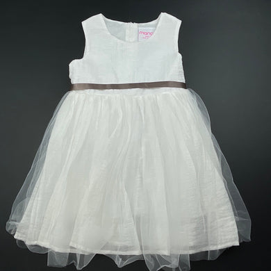 Girls Mango, white tulle party dress, GUC, size 2, L: 50cm