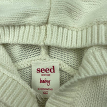 Load image into Gallery viewer, Girls Seed, knitted cotton hooded cardigan, EUC, size 000,  