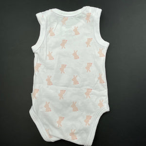 Girls Bilbi, stretchy singletsuit / romper, rabbits, GUC, size 00000,  