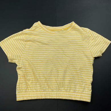 Girls KID, yellow stripe t-shirt / top, GUC, size 8,  