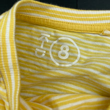 Load image into Gallery viewer, Girls KID, yellow stripe t-shirt / top, GUC, size 8,  