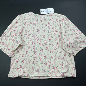 Girls Target, floral puff sleeve top, NEW, size 14,  