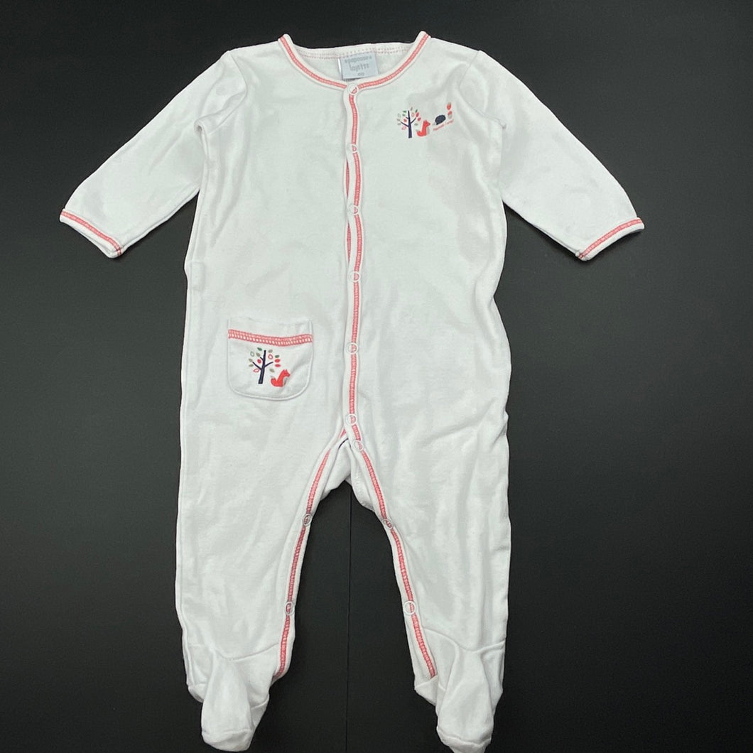 unisex Papoose, cotton coverall / romper, FUC, size 00,  