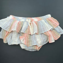 Load image into Gallery viewer, Girls Anko, striped cotton ruffle bloomers / nappy cover, EUC, size 1,  