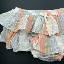 Load image into Gallery viewer, Girls Anko, striped cotton ruffle bloomers / nappy cover, EUC, size 1,  