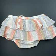Load image into Gallery viewer, Girls Anko, striped cotton ruffle bloomers / nappy cover, EUC, size 1,  