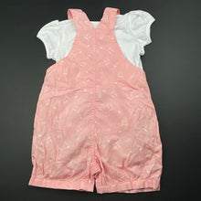 Load image into Gallery viewer, Girls Tiny Little Wonders, cotton t-shirt &amp; overalls / shortalls, EUC, size 0,  