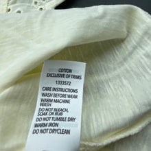 Load image into Gallery viewer, Girls Brilliant Basics, lemon cotton top, broderie sleeves, NEW, size 2,  