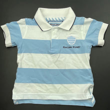 Load image into Gallery viewer, Boys Racing Rugby, striped polo shirt / top, EUC, size 12 months,  