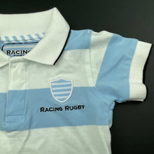Load image into Gallery viewer, Boys Racing Rugby, striped polo shirt / top, EUC, size 12 months,  