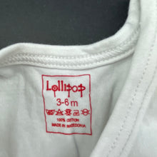 Load image into Gallery viewer, Girls Lollipop, white cotton singletsuit / romper, FUC, size 00,  