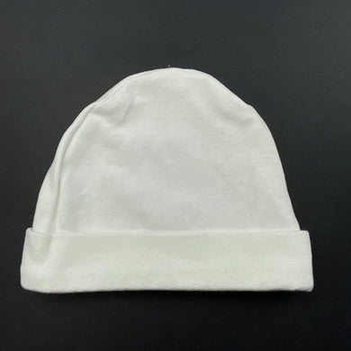 unisex Dymples, white stretchy hat / beanie, GUC, size 000,  