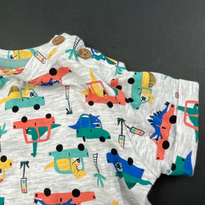 Boys Dymples, grey t-shirt / top, dinosaurs, EUC, size 000,  