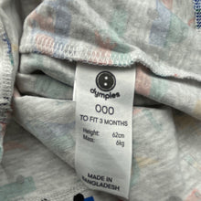 Load image into Gallery viewer, Boys Dymples, grey t-shirt / top, dinosaurs, EUC, size 000,  