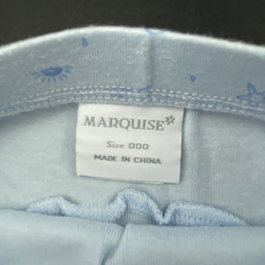 unisex Marquise, soft cotton shorts, elasticated, EUC, size 000,  