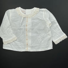 Load image into Gallery viewer, Girls Paz Rodriguez, lace trim lightweight cotton top, EUC, size 3 months,  