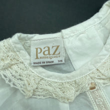 Load image into Gallery viewer, Girls Paz Rodriguez, lace trim lightweight cotton top, EUC, size 3 months,  