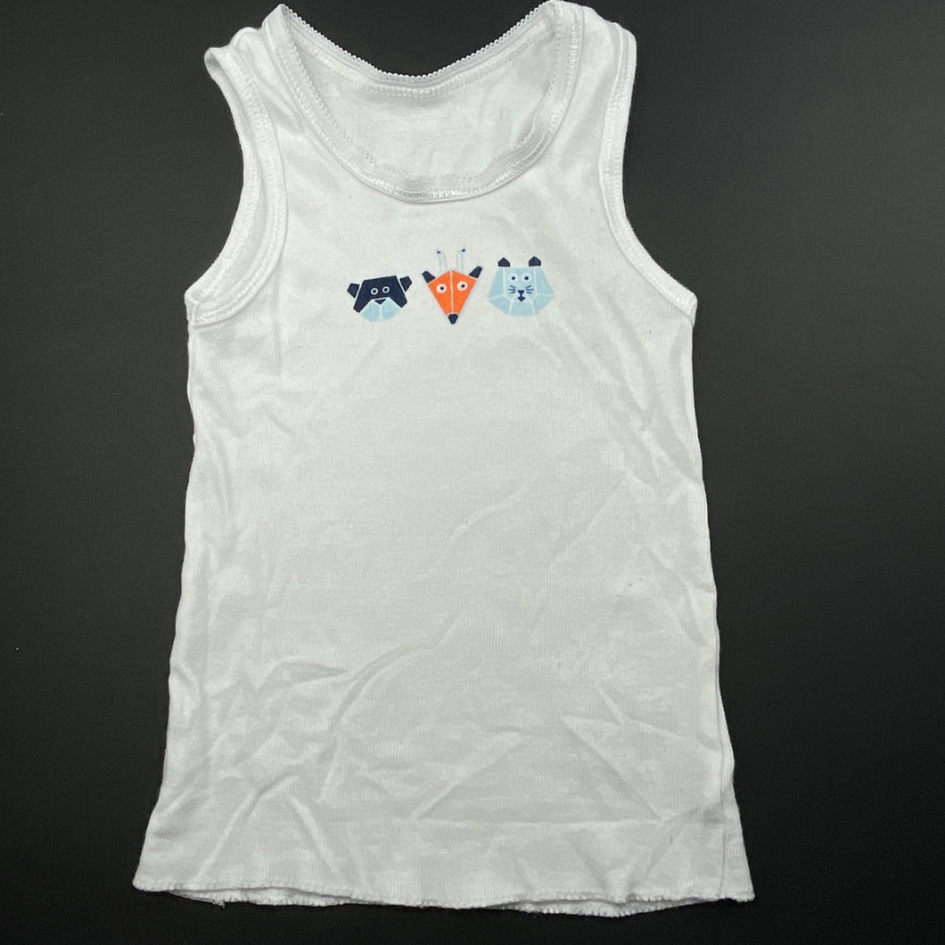 Boys Kids & Co, white cotton singlet top, GUC, size 0,  