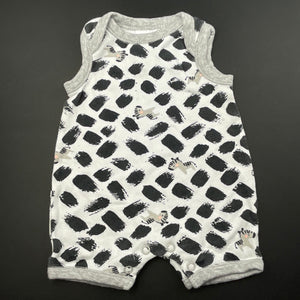 unisex Dymples, cotton romper, zebras, GUC, size 0000,  