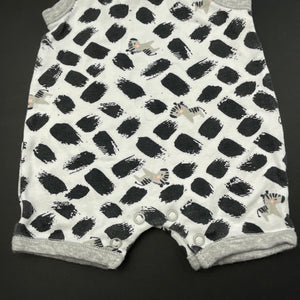 unisex Dymples, cotton romper, zebras, GUC, size 0000,  