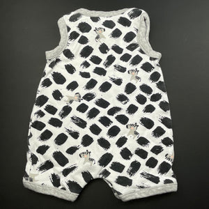 unisex Dymples, cotton romper, zebras, GUC, size 0000,  