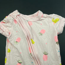 Load image into Gallery viewer, Girls Cotton On, pink zip romper, pineapples, EUC, size 000,  