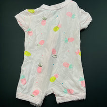 Load image into Gallery viewer, Girls Cotton On, pink zip romper, pineapples, EUC, size 000,  