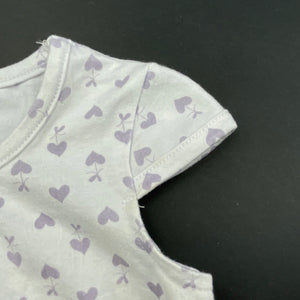 Girls Baby Baby, purple & white stretchy top, hearts, FUC, size 00,  