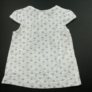 Girls Baby Baby, purple & white stretchy top, hearts, FUC, size 00,  