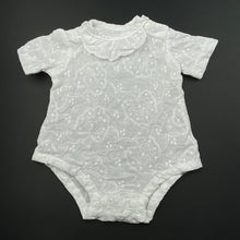 Load image into Gallery viewer, Girls white, embroidered lightweight cotton romper, EUC, size 00,  