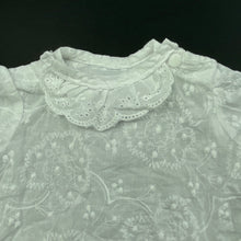 Load image into Gallery viewer, Girls white, embroidered lightweight cotton romper, EUC, size 00,  